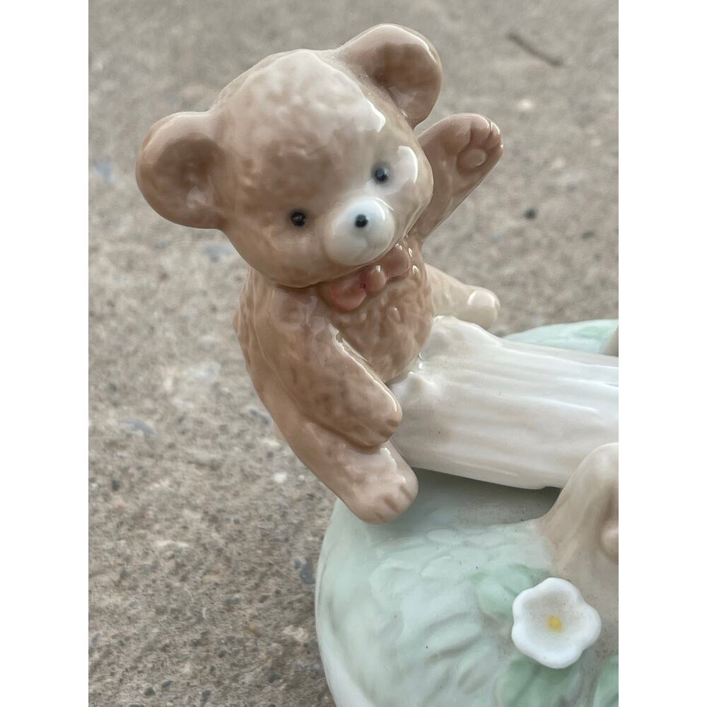VTG Otagiri See Saw Bears Music Box Porcelain Teeter Totter Rocks as Music Plays - Picture 3 of 6